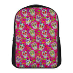 Pink Sugar Skull Pattern Print Casual Backpack