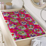 Pink Sugar Skull Pattern Print Changing Pad Cover