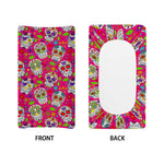 Pink Sugar Skull Pattern Print Changing Pad Cover