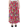 Pink Sugar Skull Pattern Print Chiffon Maxi Skirt