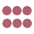 Pink Sugar Skull Pattern Print Coaster Set