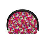 Pink Sugar Skull Pattern Print Coin Purse