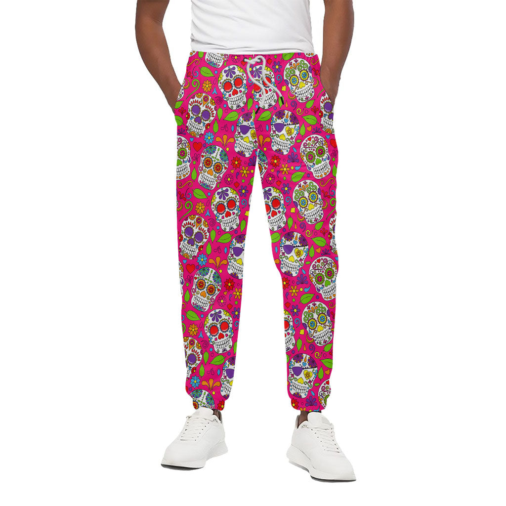 Pink Sugar Skull Pattern Print Cotton Pants