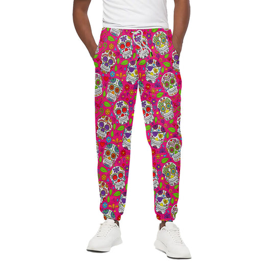 Pink Sugar Skull Pattern Print Cotton Pants