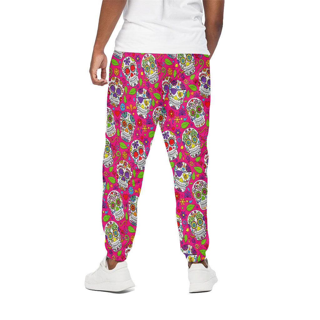 Pink Sugar Skull Pattern Print Cotton Pants