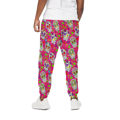Pink Sugar Skull Pattern Print Cotton Pants