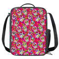 Pink Sugar Skull Pattern Print Crossbody Lunch Bag
