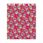 Pink Sugar Skull Pattern Print Curtain