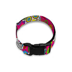 Pink Sugar Skull Pattern Print Dog Collar