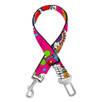 Pink Sugar Skull Pattern Print Dog Seat Belt