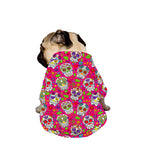 Pink Sugar Skull Pattern Print Dog Zip Up Jacket