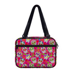 Pink Sugar Skull Pattern Print Double Strap Bible Bag