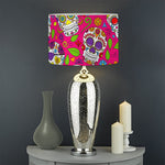 Pink Sugar Skull Pattern Print Drum Lamp Shade