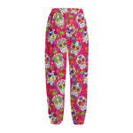 Pink Sugar Skull Pattern Print Fleece Lined Knit Pants