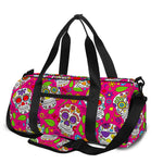 Pink Sugar Skull Pattern Print Gym Bag
