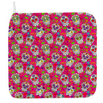 Pink Sugar Skull Pattern Print Hand Towel