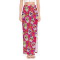 Pink Sugar Skull Pattern Print High Slit Maxi Skirt