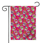 Pink Sugar Skull Pattern Print House Flag