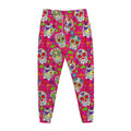 Pink Sugar Skull Pattern Print Jogger Pants