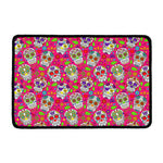 Pink Sugar Skull Pattern Print Kitchen Mat