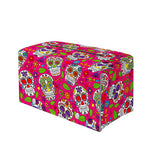 Pink Sugar Skull Pattern Print Leather Tissue Box Cover