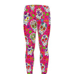 Pink Sugar Skull Pattern Print Men's leggings