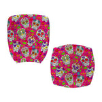 Pink Sugar Skull Pattern Print Office Chair Cover