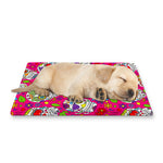 Pink Sugar Skull Pattern Print Pet Cooling Mat Cover