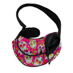 Pink Sugar Skull Pattern Print Pet Sling Carrier