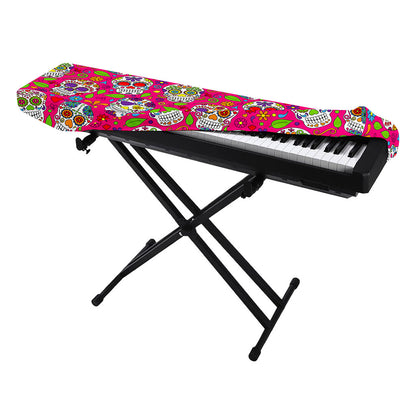 Pink Sugar Skull Pattern Print Piano Keyboard Cover