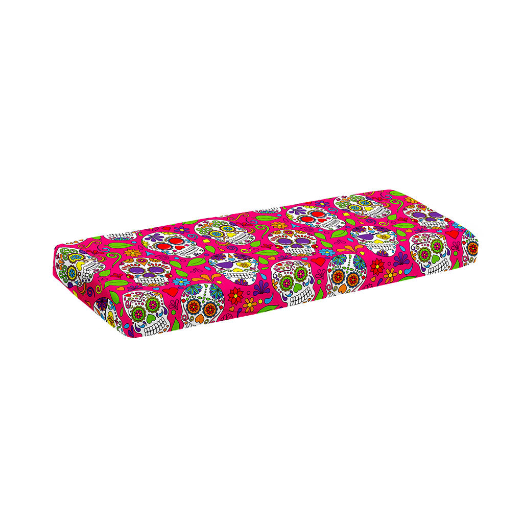 Pink Sugar Skull Pattern Print Piano Keyboard Cover