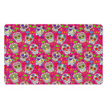 Pink Sugar Skull Pattern Print Polyester Doormat