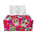Pink Sugar Skull Pattern Print Rectangle Tissue Box Cover