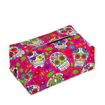 Pink Sugar Skull Pattern Print Rectangle Tissue Box Cover