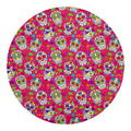 Pink Sugar Skull Pattern Print Round Blanket