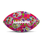 Pink Sugar Skull Pattern Print Rugby Ball