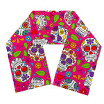 Pink Sugar Skull Pattern Print Scarf