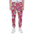 Pink Sugar Skull Pattern Print Joggers