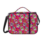 Pink Sugar Skull Pattern Print Shoulder Strap Bible Bag