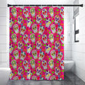 Pink Sugar Skull Pattern Print Shower Curtain