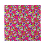 Pink Sugar Skull Pattern Print Silk Bandana