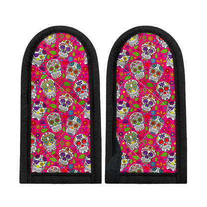 Pink Sugar Skull Pattern Print Skillet Handle Cover