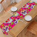 Pink Sugar Skull Pattern Print Table Runner