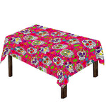 Pink Sugar Skull Pattern Print Tablecloth