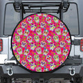 Pink Sugar Skull Pattern Print Tire Cover