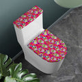 Pink Sugar Skull Pattern Print Toilet Lid And Tank Cover Set