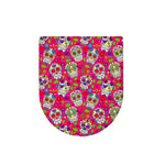 Pink Sugar Skull Pattern Print Toilet Lid Cover