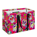 Pink Sugar Skull Pattern Print Utility Tote Bag