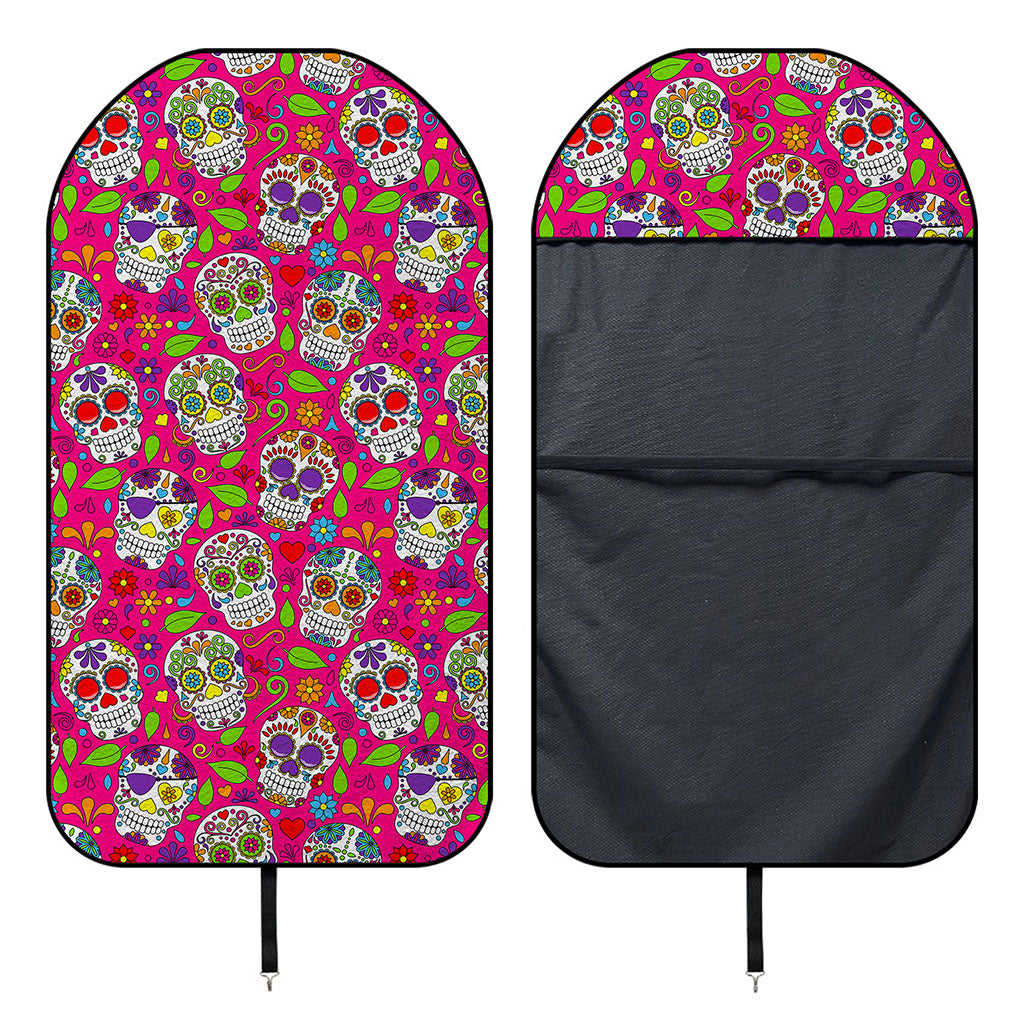 Pink Sugar Skull Pattern Print Waterproof Car Seat Cover