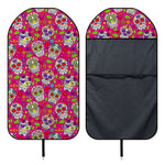 Pink Sugar Skull Pattern Print Waterproof Car Seat Cover
